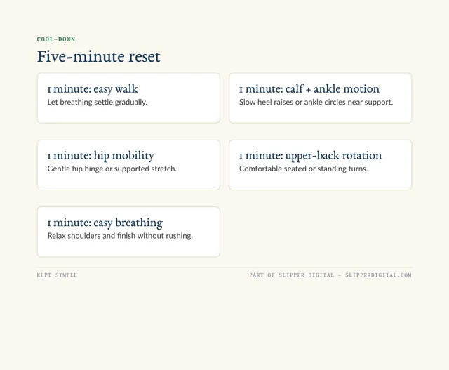 Five-minute cool-down page