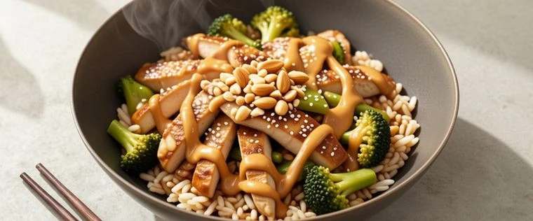 Peanut Chicken Rice Bowl